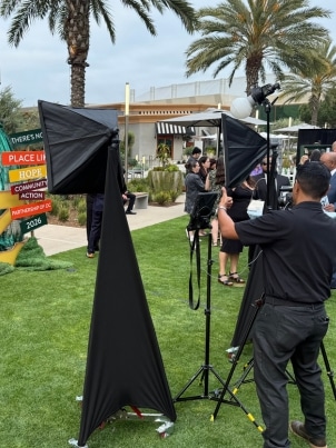 A photo of our photo booth setup.